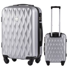 Mažas lagaminas Wings TD190, 55cm sidabrinis kaina ir informacija | Lagaminai, kelioniniai krepšiai | pigu.lt