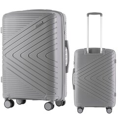 Средний чемодан Wings DQ181, 65cm серый цена и информация | Чемоданы, дорожные сумки  | pigu.lt