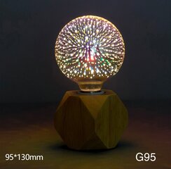 LED lemputė G95 3D, E27, 95*130mm, 6W/125Lm kaina ir informacija | Elektros lemputės | pigu.lt