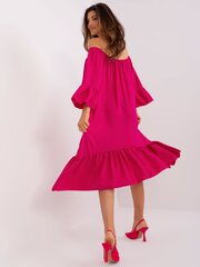 свободное платье цвета фуксии с оборками цена и информация | Платья | pigu.lt