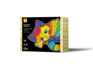 Medinė dėlionė Katė, 100 d. kaina ir informacija | Dėlionės (puzzle) | pigu.lt