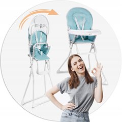 Maitinimo kėdė Ricokids Fando, white/blue цена и информация | Стульчики для кормления | pigu.lt