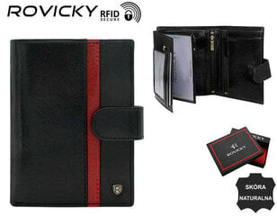 vyriška odinė piniginė n575l-rvtp-3081 juoda-raudona kaina ir informacija | Vyriškos piniginės, kortelių dėklai | pigu.lt