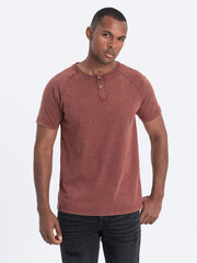 Мужская футболка с горловиной горловины - бордовая V3 S1757 123070-7 цена и информация | Футболка мужская | pigu.lt