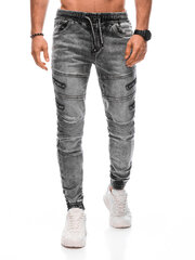 брюки джоггеры мужские p1377 - серые цена и информация | Мужские джинсы | pigu.lt