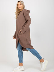 Коричневый свитшот базовый на молнии Tina RUE PARIS factory-RV-BL-4858-1.99P-brown-L/XL цена и информация | Женские толстовки | pigu.lt