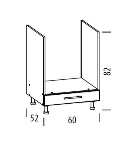 Pastatoma spintelė įmontuojamai orkaitei Liveo Tiffany T21/D60P, 60 cm, balta kaina ir informacija | Virtuvinės spintelės | pigu.lt