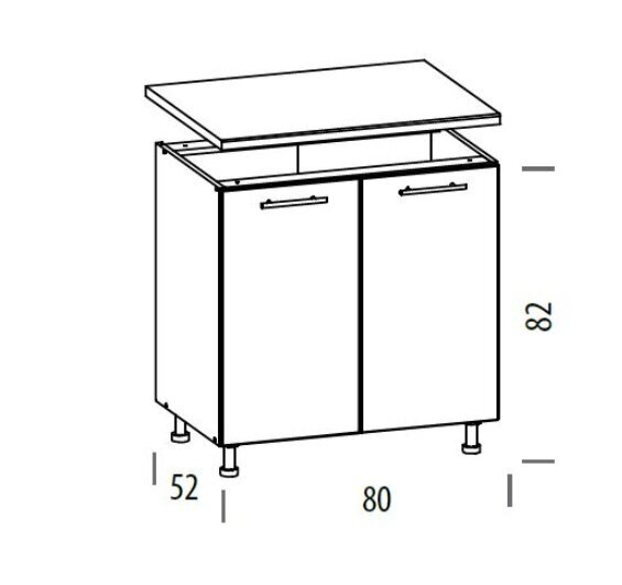 Pastatoma spintelė Liveo Tiffany T22/D80, 80 cm, balta цена и информация | Virtuvinės spintelės | pigu.lt