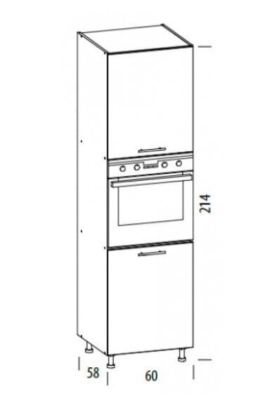 Pastatoma spintelė įmontuojamai orkaitei Liveo Tiffany T27/D60SP, 60 cm, balta цена и информация | Virtuvinės spintelės | pigu.lt