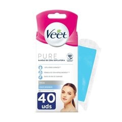 Депиляционные полоски для лица Veet Pure Чувствительная кожа (40 штук) цена и информация | Средства для депиляции | pigu.lt