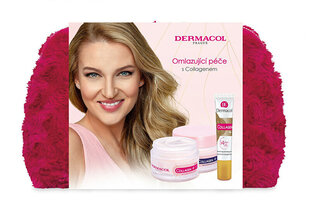 Набор Dermacol Collagen Plus: дневной крем Collagen Plus SPF 10, 50 мл + ночной крем Collagen Plus, 50 мл + сыворотка Collagen Plus, 12 мл + косметичка цена и информация | Кремы для лица | pigu.lt