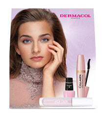 Набор декоративной косметики Dermacol Collagen: Блеск для губ High Shine, 4 мл + Mini Pastel лак для ногтей, 5 мл + Collagen тушь, 12 мл цена и информация | Тушь, средства для роста ресниц, тени для век, карандаши для глаз | pigu.lt