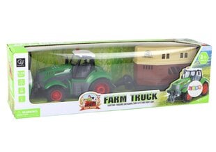 Rc traktorius su gyvūno priekaba Lean Toys kaina ir informacija | Žaislai berniukams | pigu.lt