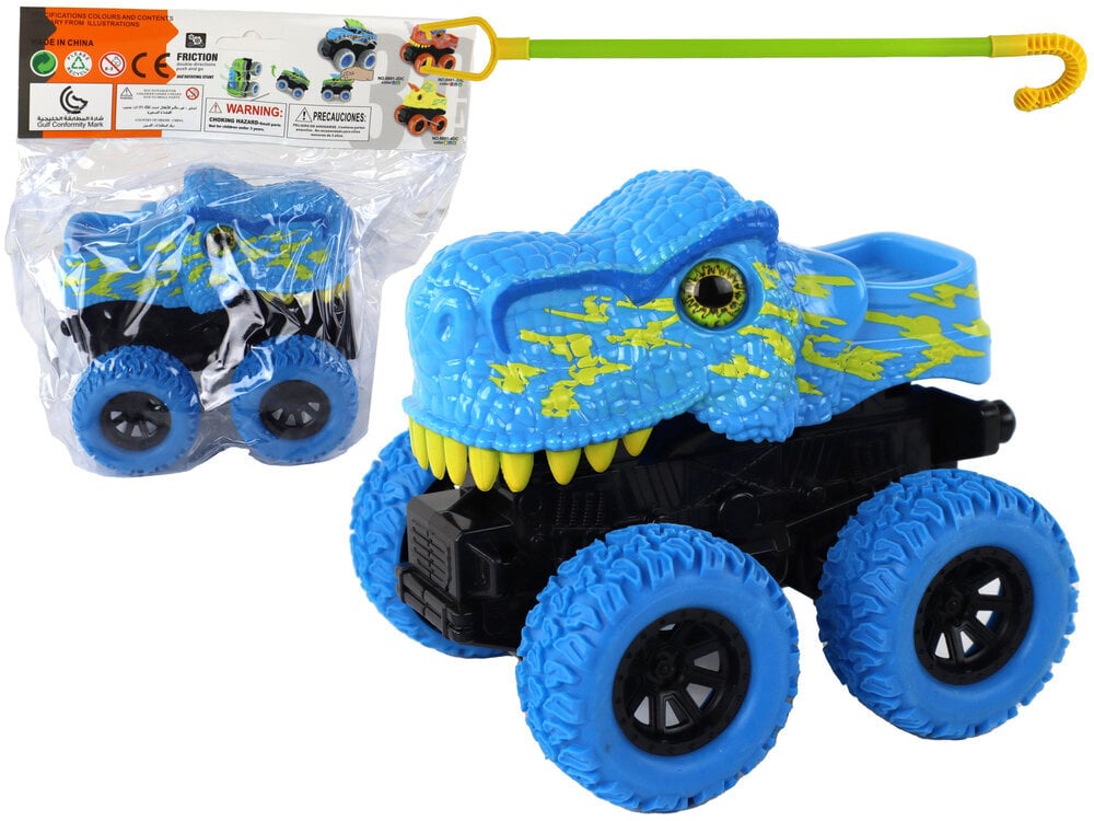 Interaktyvus žaislinis automobilis Tiranozauras, mėlynas kaina ir informacija | Žaislai berniukams | pigu.lt