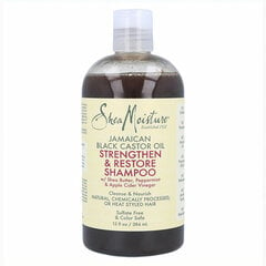 Atkuriamasis šampūnas Shea Moisture Jamaican Black Castor Oil, 384 ml kaina ir informacija | Šampūnai | pigu.lt