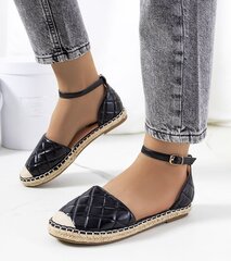 Espadrilės moterims Gemre GRM158352681, juodos kaina ir informacija | Bateliai moterims  | pigu.lt