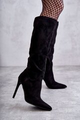 Ilgaauliai batai moterims Step In Style LKK173610.2679, juodi цена и информация | Женские ботинки | pigu.lt