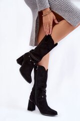 Ilgaauliai batai moterims Step In Style LKK173533.2683, juodi цена и информация | Женские ботинки | pigu.lt