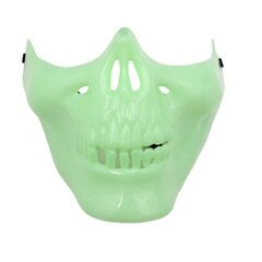 Veido kaukė "Kaukolės žandikaulins", fosforinė цена и информация | Карнавальные костюмы | pigu.lt