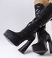 Ilgaauliai batai moterims Inna Sovizzo GRM24703.2681, juodi цена и информация | Aulinukai, ilgaauliai batai moterims | pigu.lt