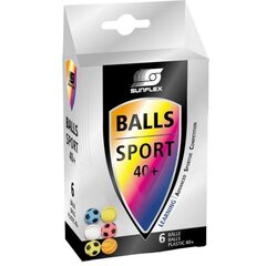 Stalo teniso kamuoliukai Sunflex Sport, 6 vnt, įvairių spalvų цена и информация | Мячи для настольного тенниса | pigu.lt