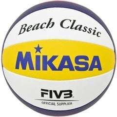 Paplūdimio tinklinio kamuolys Mikasa Beach Classic, 5 dydis, baltas/mėlynas цена и информация | Волейбольные мячи | pigu.lt