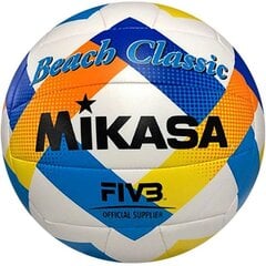 Paplūdimio tinklinio kamuolys Mikasa Beach Classic, 5 dydis, mėlynas/baltas цена и информация | Mikasa Кухонные товары, товары для домашнего хозяйства | pigu.lt