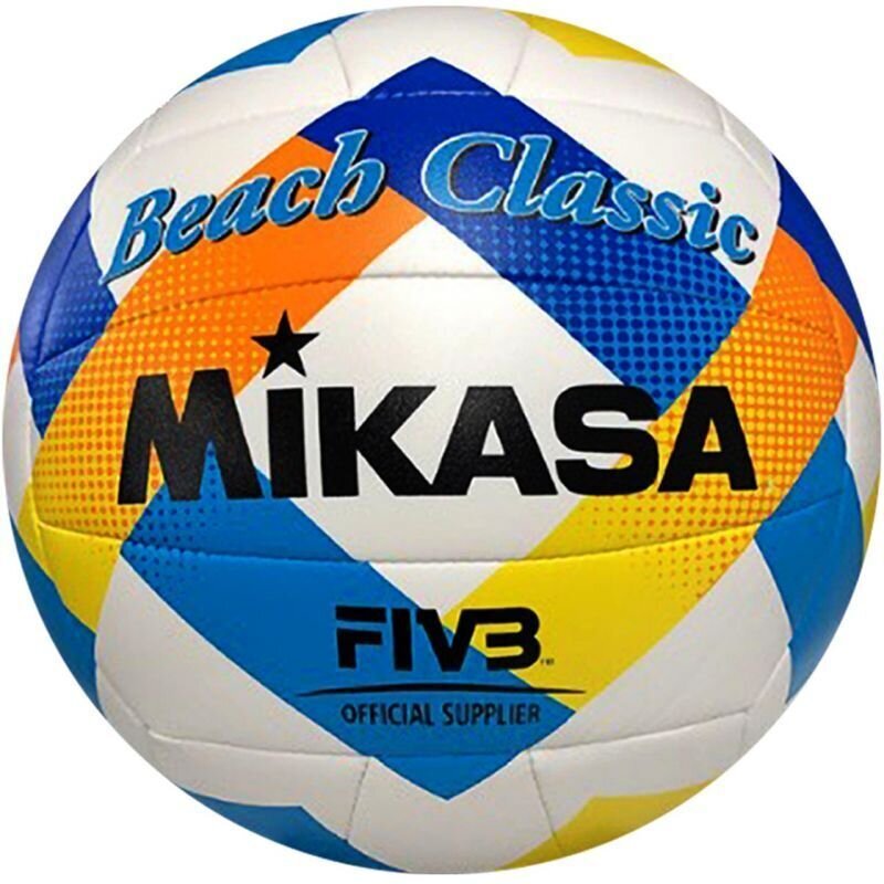 Paplūdimio tinklinio kamuolys Mikasa Beach Classic, 5 dydis, mėlynas/baltas kaina ir informacija | Tinklinio kamuoliai | pigu.lt