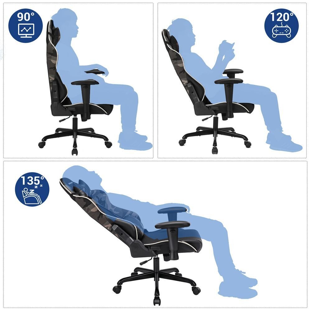 Biuro ir žaidimų kėdė Songmics Ergo FHL128001, juoda kaina ir informacija | Biuro kėdės | pigu.lt