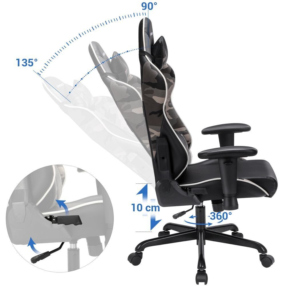 Biuro ir žaidimų kėdė Songmics Ergo FHL128001, juoda kaina ir informacija | Biuro kėdės | pigu.lt