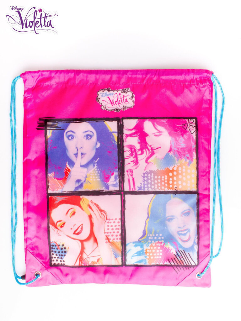 Sportinis krepšys su virvutėmis Disney Violetta, rožinis kaina ir informacija | Kuprinės mokyklai, sportiniai maišeliai | pigu.lt