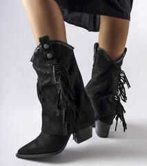 Aulinukai moterims Gemre GRM25010.2681, juodi kaina ir informacija | Aulinukai, ilgaauliai batai moterims | pigu.lt