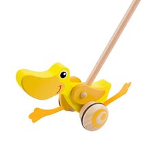 Medinis stumdomas žaislas ančiukas Classic World, geltonas kaina ir informacija | Žaislai kūdikiams | pigu.lt
