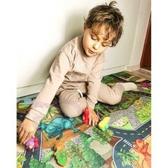 Žaislinis kelių kilimėlis su dinozaurų rinkiniu ir kelio ženklais Woopie, 13d. цена и информация | Игрушки для мальчиков | pigu.lt