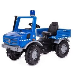 Pedalais minamas visureigis Rolly Toys Unimog Merc-Benz Police, mėlynas kaina ir informacija | Žaislai berniukams | pigu.lt
