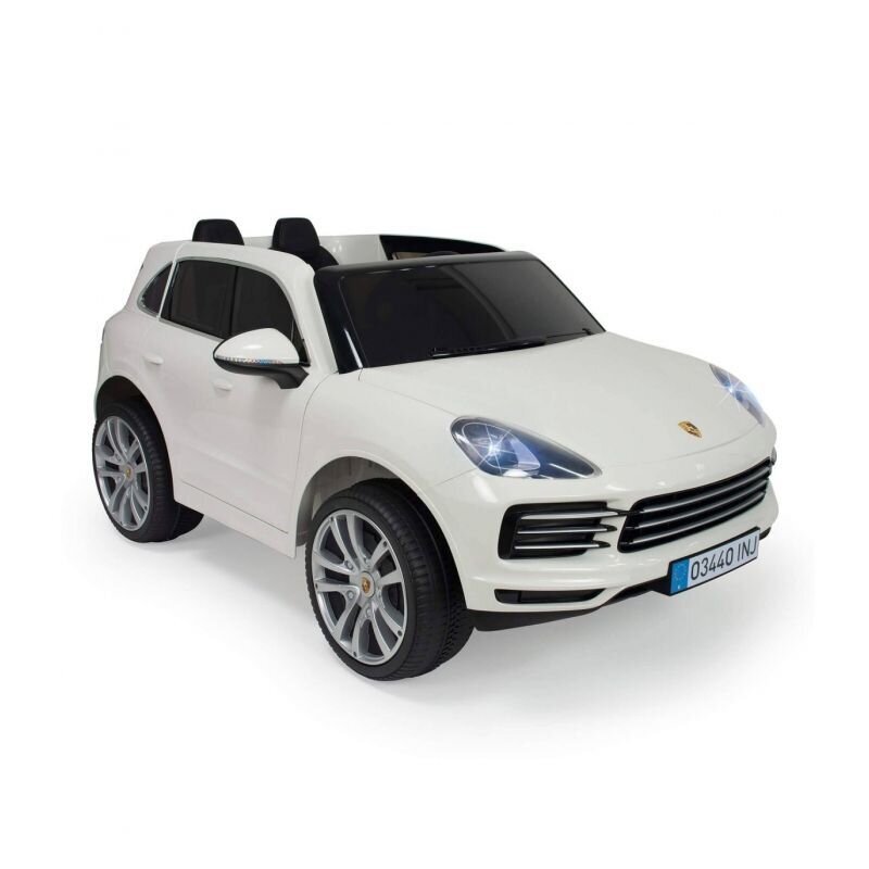 Dvivietis vaikiškas akumuliatorinis automobilis Porsche Cayenne S, baltas kaina ir informacija | Elektromobiliai vaikams | pigu.lt