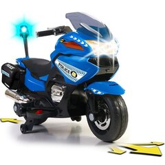 Vienvietis akumuliatorinis policijos motociklas, mėlynas kaina ir informacija | Elektromobiliai vaikams | pigu.lt