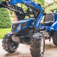 Pedalinis traktorius Falk New Holand su priekaba, mėlynas kaina ir informacija | Žaislai berniukams | pigu.lt