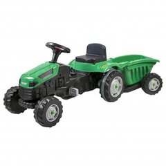 Pedalinis traktorius vaikams Woopie su priekaba, žalias kaina ir informacija | Žaislai berniukams | pigu.lt