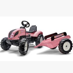 Pedalinis traktorius Falk Pink Country Star su priekaba, rožinis kaina ir informacija | Žaislai berniukams | pigu.lt