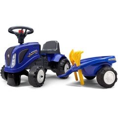 Paspiriamas traktorius Falk New Holland su priekaba ir priedais, mėlynas цена и информация | Игрушки для малышей | pigu.lt