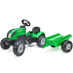 Pedalinis traktorius Falk su priekaba, žalias kaina ir informacija | Žaislai berniukams | pigu.lt