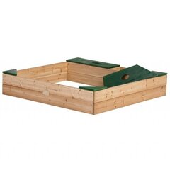 Medinė smėlio dėžė su brezento uždanga Axi, 115x115x22cm, 1m+ kaina ir informacija | Smėlio dėžės, smėlis | pigu.lt