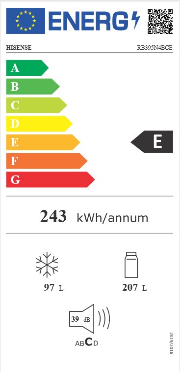 Hisense RB395N4BCE kaina ir informacija | Šaldytuvai | pigu.lt