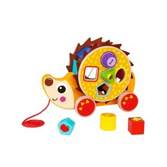 Traukiama medinė rūšiuoklė 2in1 Tooky Toy ežiukas цена и информация | Игрушки для малышей | pigu.lt