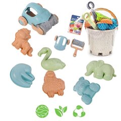 Smėlio žaislų rinkinys su kibiru ir automobiliu Woopie Green kaina ir informacija | Vandens, smėlio ir paplūdimio žaislai | pigu.lt