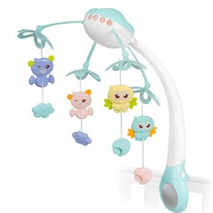 Karuselė su projektoriumi vaikiškai lovelei, mėlyna kaina ir informacija | Žaislai kūdikiams | pigu.lt