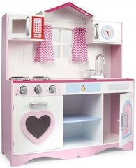 Medinė virtuvėlė su priedais Leomark Pink kaina ir informacija | Žaislai mergaitėms | pigu.lt
