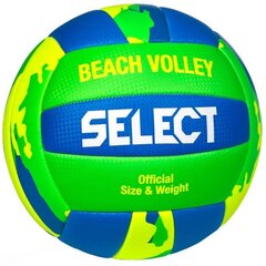 Paplūdimio tinklinio kamuolys Select Beach Volley v22, 5 dydis, žalias цена и информация | Волейбольные мячи | pigu.lt