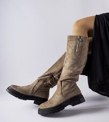 Ilgaauliai batai moterims Gemre, rudi цена и информация | Женские ботинки | pigu.lt